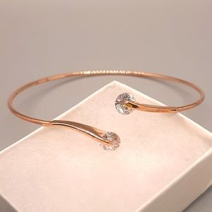 Retired Nadri Swarovski rose gold cuff bracelet